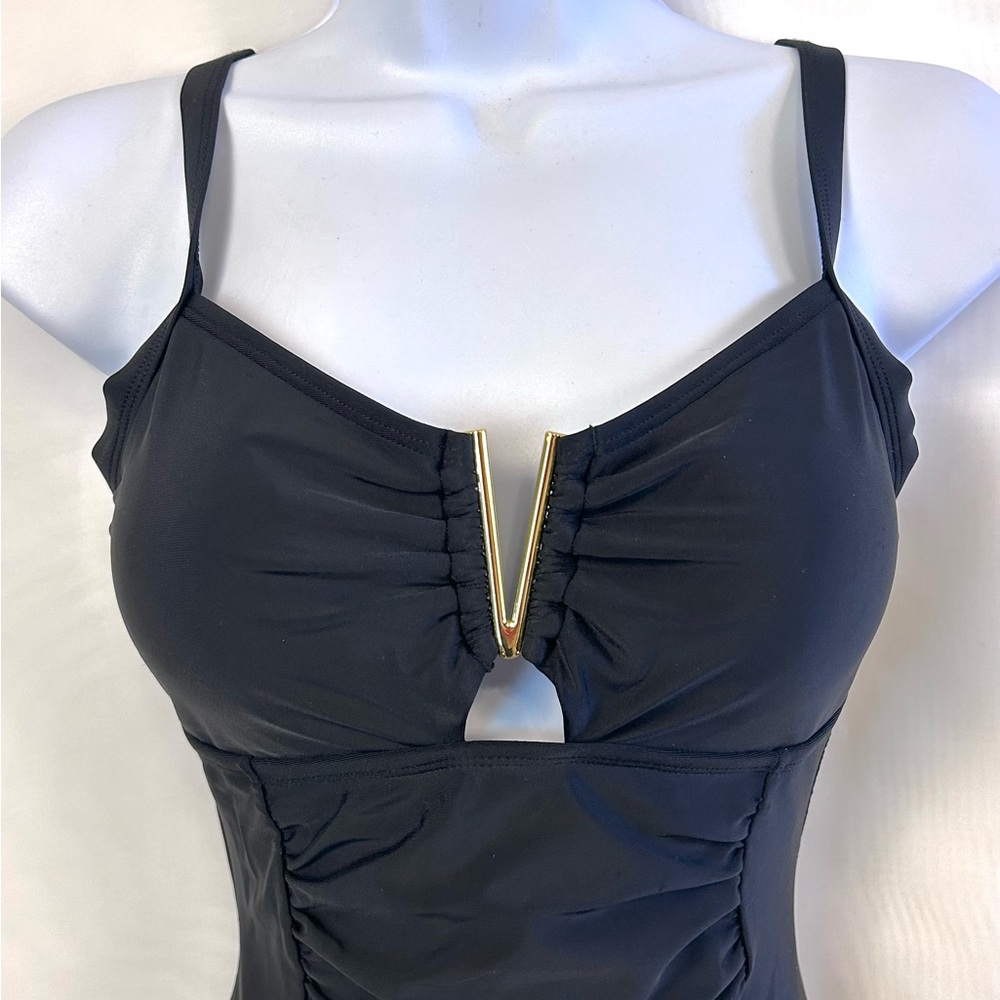 NWT Aimage Black Cheeky Back Womens One Piece Swimsuit / Small - Picture 3 of 12